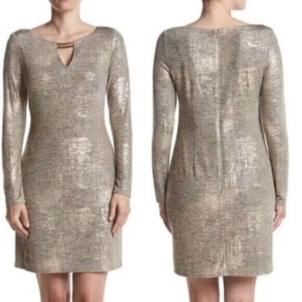 Vince Camuto Metallic Gold Cocktail Dress